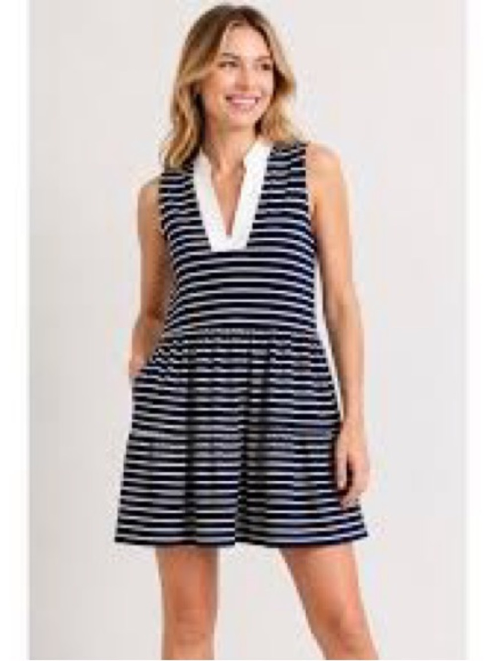 BUNDLE OF 2 NWT Nautica Navy and White and Black Sleeveless V-Neck Mini Dresses